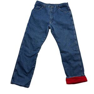 Wrangler Rugged Wear Thermal Jeans Quilted Lining Outdoors Cabincore Mens 36x32